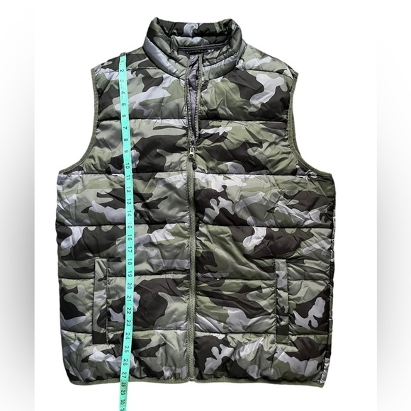 Swiss Tech Vest Green Camo Puffer Quilted Pocket Outdoor Hunting size large - Picture 3 of 6